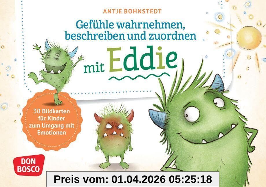 Gefühle wahrnehmen, beschreiben und zuordnen mit Eddie: 30 Bildkarten zum Umgang mit Emotionen. Gefühle wahrnehmen, erkennen und benennen. Ideal für ... und innere Balance. 30 Ideen auf Bildkarten)