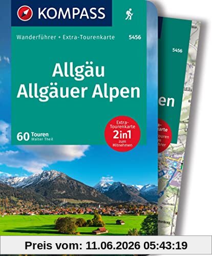 Walter Theil Kompass Wanderführer Allgäu, Allgäuer Alpen, 60 Touren, Mit Extra-Tourenkarte, Gpx-Daten Zum Download