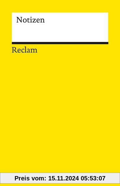 Notizen (gelb): Das kleine Reclam-Notizbuch blanko