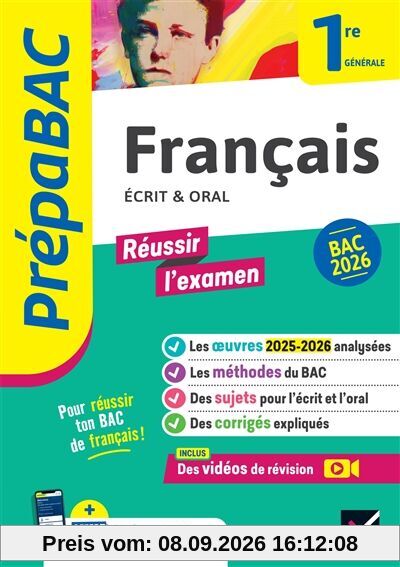 Français écrit & oral 1re générale : bac 2026