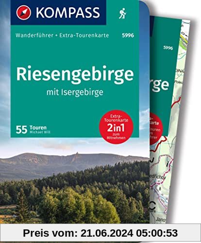 KOMPASS Wanderführer 5996 Riesengebirge mit Isergebirge, 55 Touren: Wanderführer mit Extra-Tourenkarten und Höhenprofile