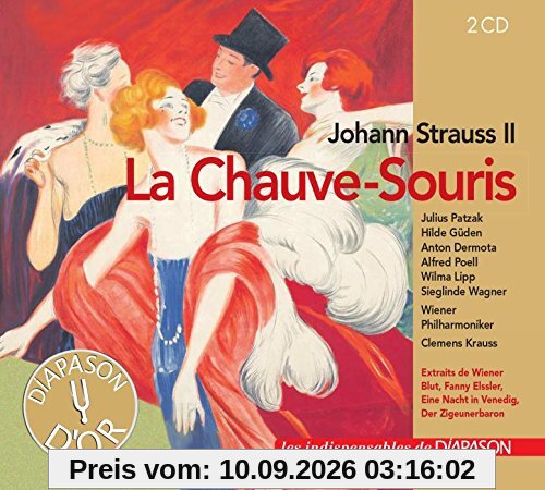 Johann Strauss II : La Chauve-Souris, opérette. Patzak, Güden, Dermota, Poell, Lipp, Wagner, Krauss.