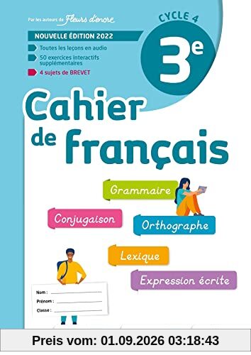 Cahier de français 3e, cycle 4