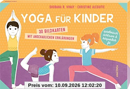 Yoga für Kinder. 30 Bildkarten mit anschaulichen Erklärungen: Achtsamkeits- u. Entspannungsübungen für Kita & zuhause. Spielerisch Konzentration & Muskulatur stärken. Für mehr Spaß & Balance im Alltag