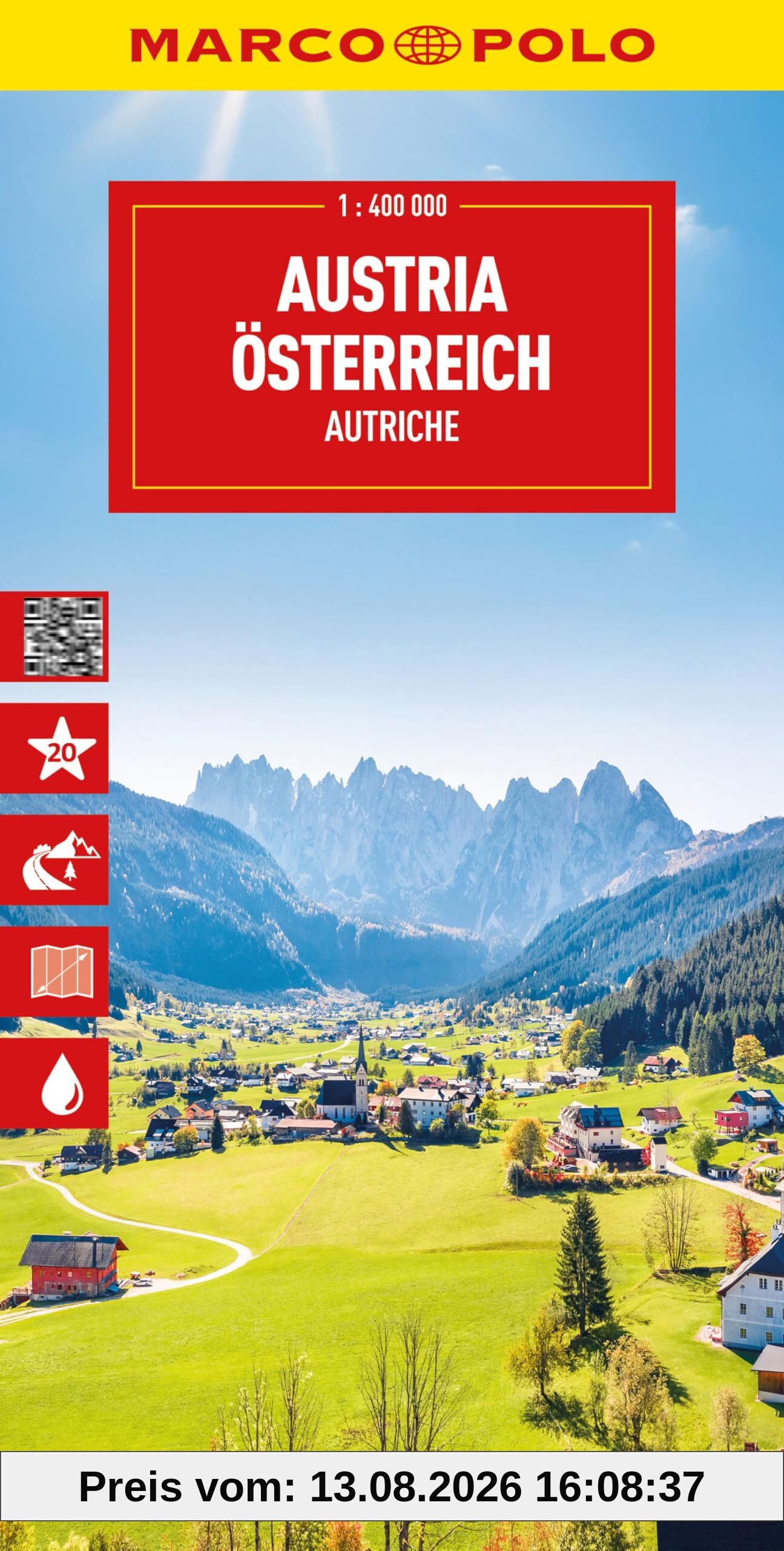 MARCO POLO Reisekarte Österreich 1:400.000: Straßenkarte und Autokarte mit sehenswerten Strecken, Highlights und digitaler Erweiterung (Marco Polo Maps)