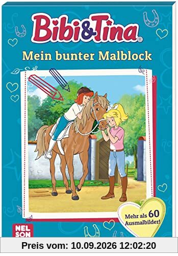 Bibi & Tina: Mein bunter Malblock: Malvorlagen für Jungen und Mädchen ab 4 Jahren