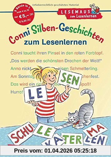 LESEMAUS zum Lesenlernen Sammelbände: Conni Silben-Geschichten zum Lesenlernen: Extra Lesetraining - Lesetexte mit farbiger Silbenmarkierung