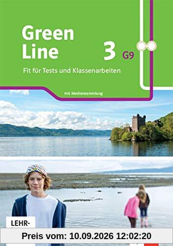 Green Line 3 G9: Fit für Tests und Klassenarbeiten. Arbeitsheft mit Lösungen und Mediensammlung Klasse 7 (Green Line G9. Ausgabe ab 2019)