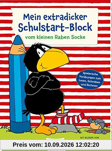 Der kleine Rabe Socke: Mein extradicker Schulstart-Block: Lernblock für Vorschulkinder ab 5 Jahren