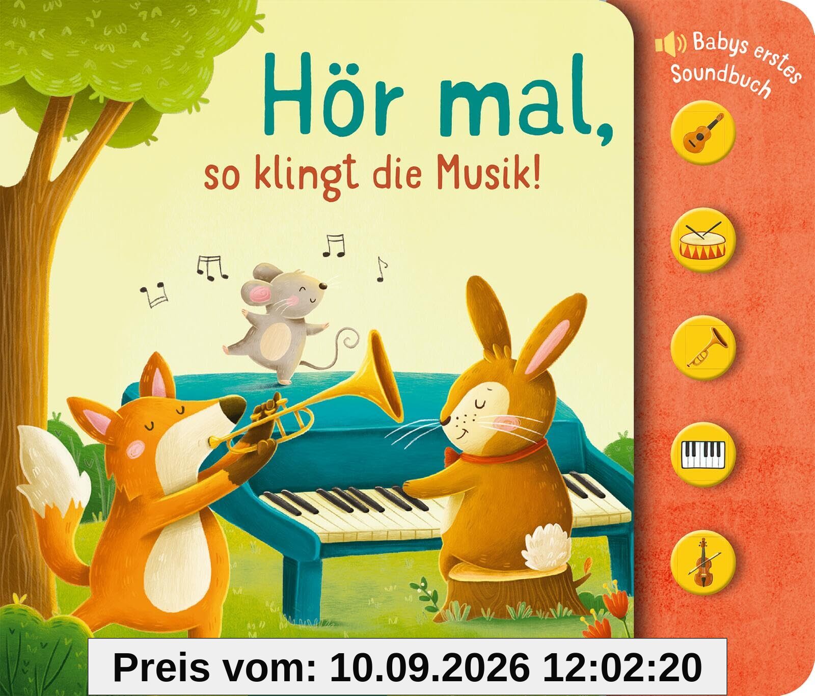 Hör mal, so klingt die Musik!: Babys erstes Soundbuch | Hochwertiges Pappbilderbuch mit tollen, leicht auslösbaren Sounds ab 6 Monaten