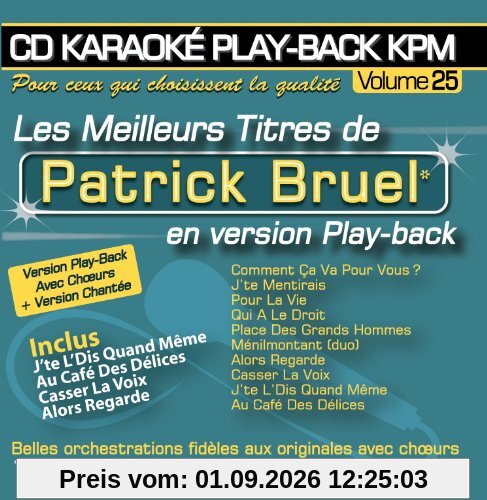 CD Karaoké Play-Back KPM Vol.25 Patrick Bruel