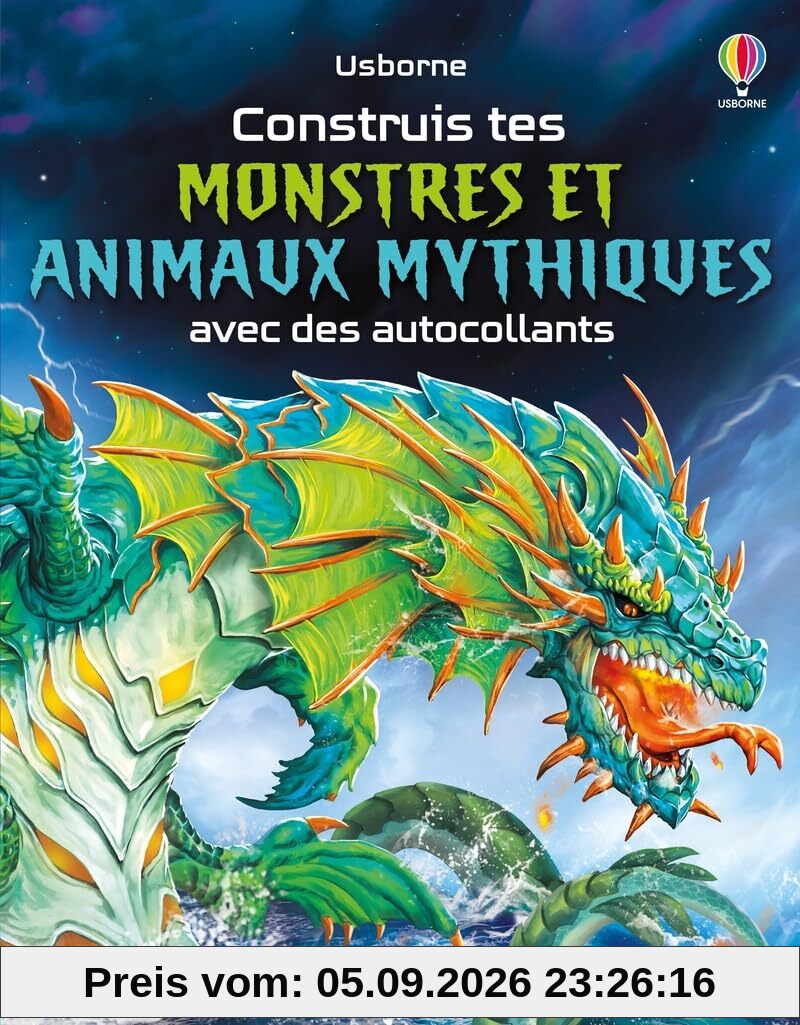 Construis tes monstres et animaux mythiques avec des autocollants : Volume double : Dès 5 ans