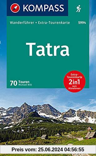 KV WF 5994 Tatra m. Karte: Wanderführer mit Extra-Tourenkarte, 70 Touren, GPX-Daten zum Download. (KOMPASS-Wanderführer,