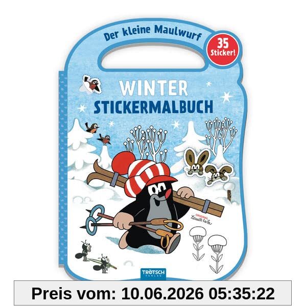 Trötsch Der kleine Maulwurf Winter-Stickermalbuch: Malbuch Beschäftigungsbuch Ausmalbuch Stickerbuch