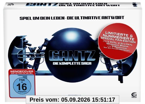 Gantz- Die komplette Saga: Spiel um dein Leben + Die ultimative Antwort (stylisches Mediabook mit 3 DVDs, 2 BDs, Hochglanzpostkarten und 48-seitigem Booklet)