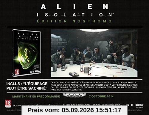 Alien Isolation : Nostromo Edition : Playstation 3 , FR