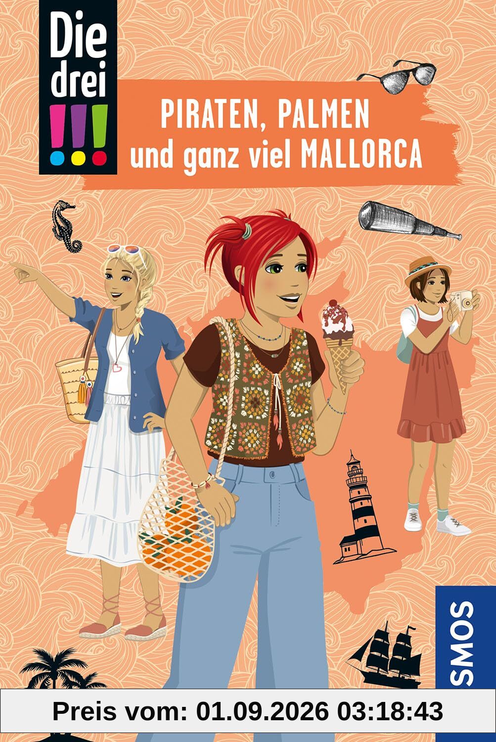 Die drei !!!, Piraten, Palmen und ganz viel Mallorca: Kim, Franzi und Marie auf großer Reise! Ein spannender Fall auf Mallorca - mit Fun Facts, Sprachführer und Stadtplan für Krimi-Fans ab 10 Jahren