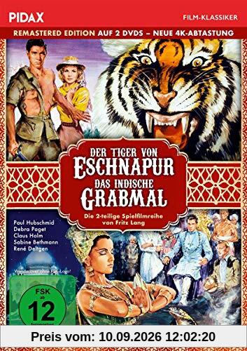 Der Tiger von Eschnapur + Das indische Grabmal - Remastered Edition (neue 4K Abtastung) / Die komplette 2-teilige Abenteuerfilmreihe (Pidax Film-Klassiker) [2 DVDs]