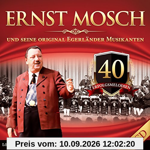 40 Erfolgsmelodien; Originalaufnahmen; Egerland Heimatland; Löffel Polka; Einsame Herzen; Rauschende Birken; Mondschein an der Eger; Die Kapelle hat gewonnen; Schwarzwald Polka; Blaue Augen; Herzweh Polka; Schöne Erinnerung; Festwalzer; Blasmusik
