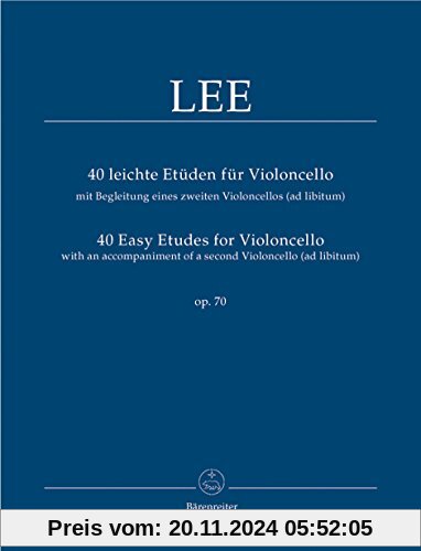 40 leichte Etüden für Violoncello mit Begleitung eines zweiten Violoncello (ad libitum) op. 70. Spielpartitur