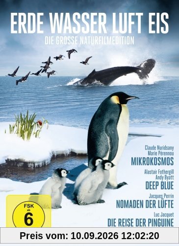 Erde, Wasser, Luft, Eis - Die große Naturfilm Edition (5 DVDs, Sonderkonfektionierung)Mikrokosmos-Deep Blue-Nomaden der Lüfte-Die Reise der Pinguine-Die Welt des Luc Jacquet