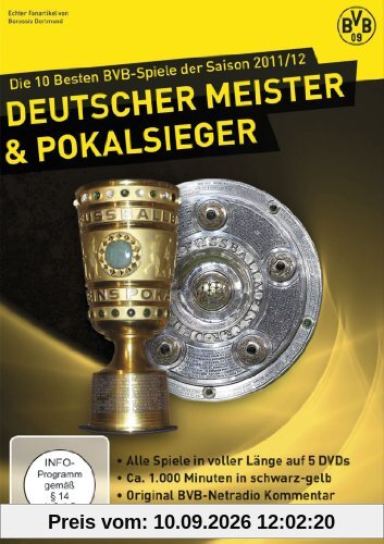 Die 10 besten BVB-Spiele der Saison 2011/2012 - Deutscher Meister & Pokal Sieger 2012 [5 DVDs]