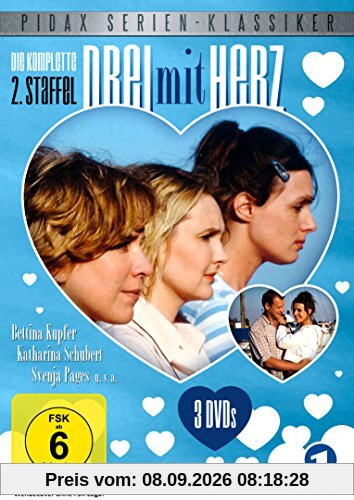 Drei mit Herz, Staffel 2 / Die komplette 2. Staffel der beliebten Serie (Pidax Serien-Klassiker) [3 DVDs]
