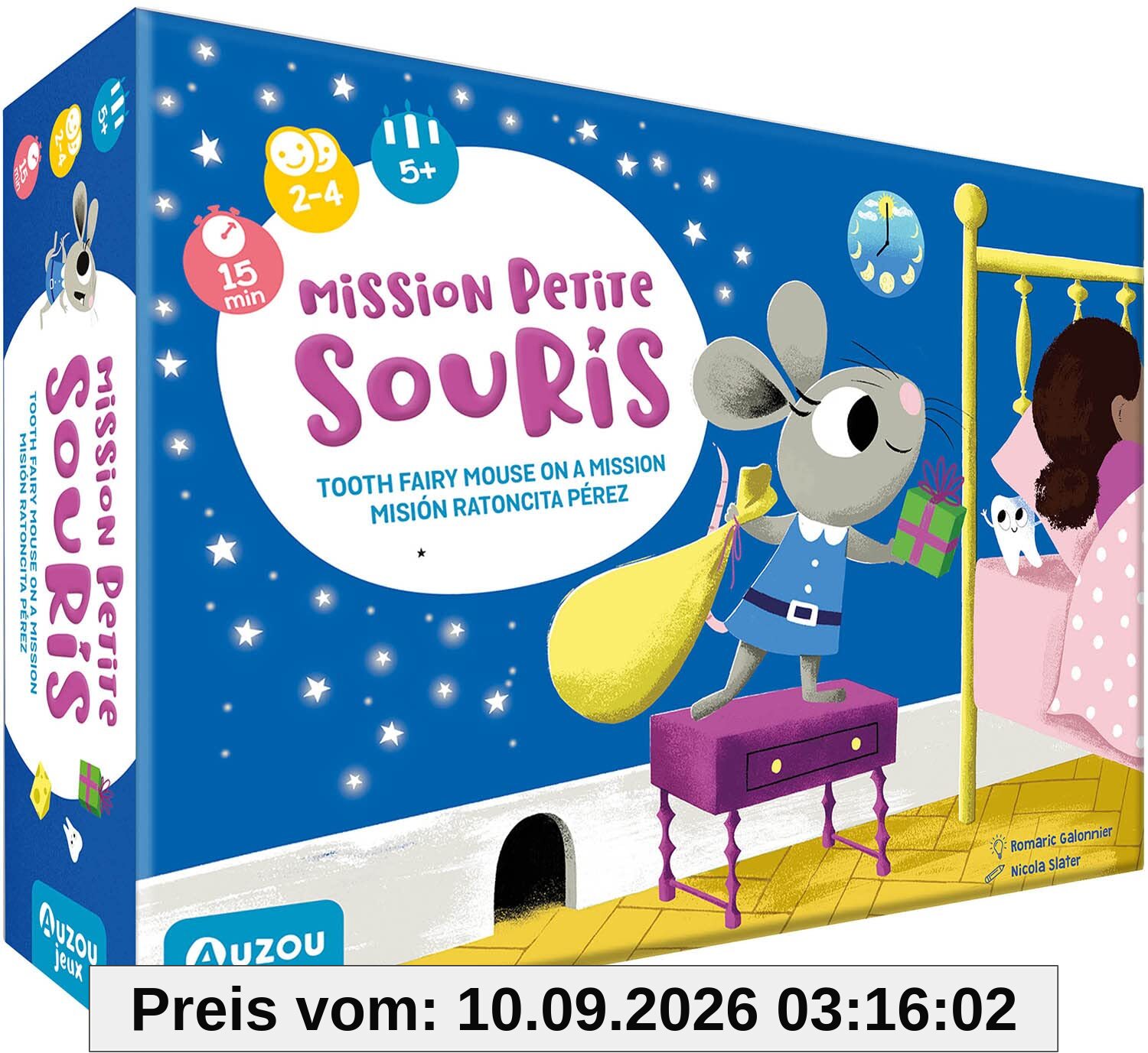 Mission petite souris. Tooth fairy mouse on a mission. Mision Ratoncita Pérez