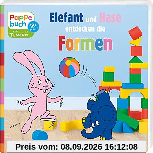 Pappebuch. Elefant und Hase entdecken die Formen: Elefantastischer Lesespaß zum Staunen, Entdecken und Mitmachen (Bilderbuch ab 18 Monate)