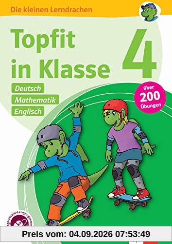 Klett Topfit in Klasse 4: Deutsch, Mathematik, Englisch: Über 200 Übungen für die Grundschule (Die kleinen Lerndrachen)