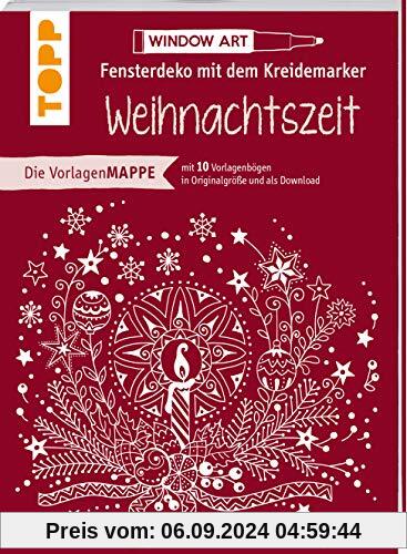 Vorlagenmappe Fensterdeko mit dem Kreidemarker - Weihnachtszeit: 10 Vorlagebögen mit Motiven in Originalgröße plus sämtl