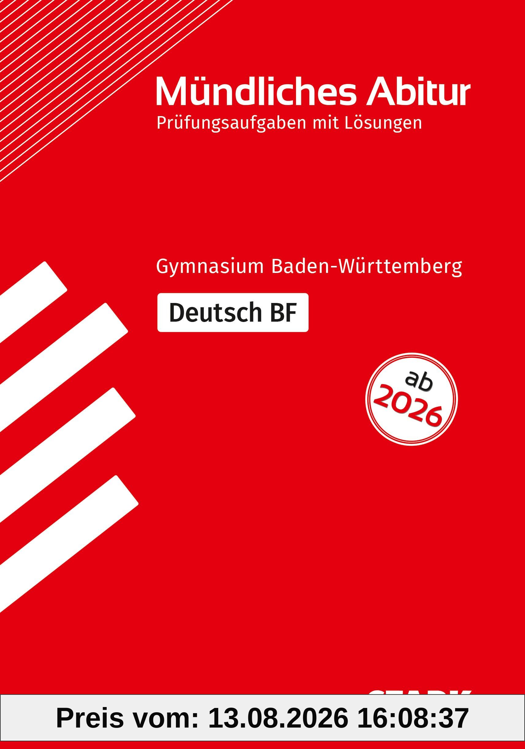 STARK Deutsch BF - Mündliche Abiturprüfung ab 2026 BW - Prüfungsvorbereitung