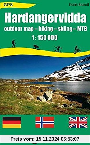 Hardangervidda: Outdoor Map - hiking - skiing - MTB 1:150 000 GPS Landkarte, Wanderkarte, Planungskarte, Wintersportkart