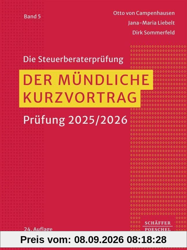 Der mündliche Kurzvortrag: Prüfung 2025/2026 (Die Steuerberaterprüfung)
