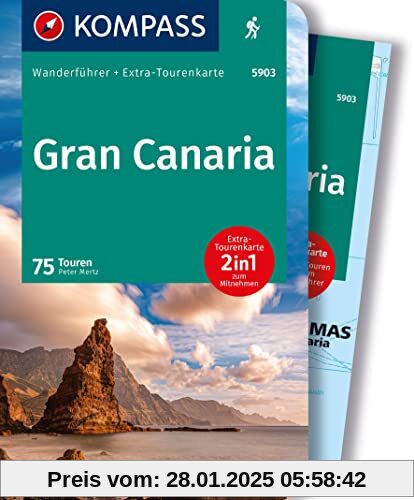 KOMPASS Wanderführer Gran Canaria, 75 Touren: mit Extra-Tourenkarte Maßstab 1:50.000, GPX-Daten zum Download