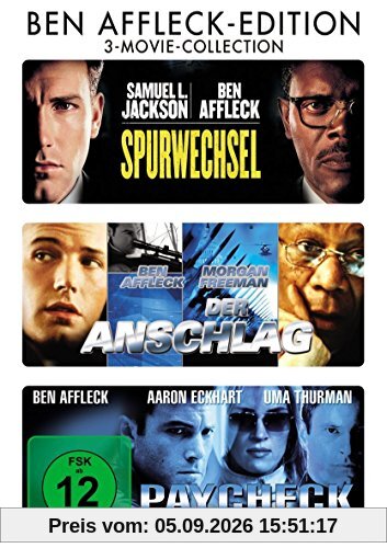 Ben Affleck Edition : Spurwechsel - Der Anschlag - Paycheck - 3DVD Box