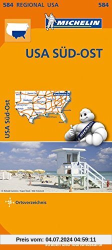 Michelin USA Süd-Ost: Straßen- und Tourismuskarte 1:2.400.000 (MICHELIN Regionalkarten)