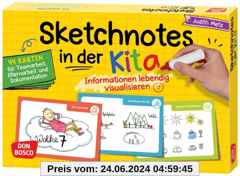 Sketchnotes in der Kita: Informationen lebendig visualisieren. 44 Karten für Teamarbeit, Elternarbeit und Dokumentation.