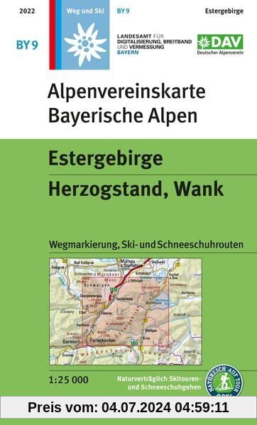 Estergebirge, Herzogstand, Wank: Wegmarkierung, Ski- und Schneeschuhrouten (Alpenvereinskarten)