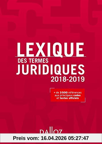 Lexique des termes juridiques 2018-2019