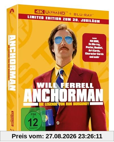 Adam McKay Anchorman, Die Legende Von Ron Burgundy - Limited Collector's Edition [4K Ultra Hd] + [Blu-ray] + [Bonus Blu-ray]