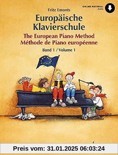 Europäische Klavierschule: Band 1. Klavier. Ausgabe mit Online-Audiodatei.