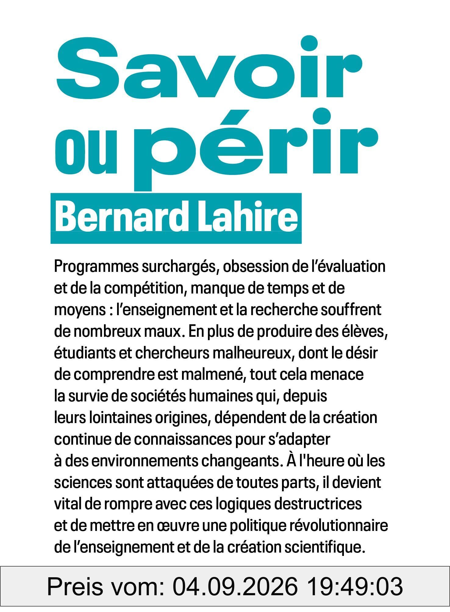 Savoir ou périr