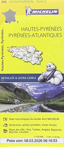 Collectif Michelin Carte Hautes-Pyrénées, Pyrénées-Atlantiques Michelin