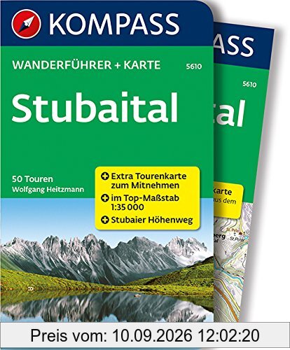 Stubaital: Wanderführer mit Extra Tourenkarte zum Mitnehmen.