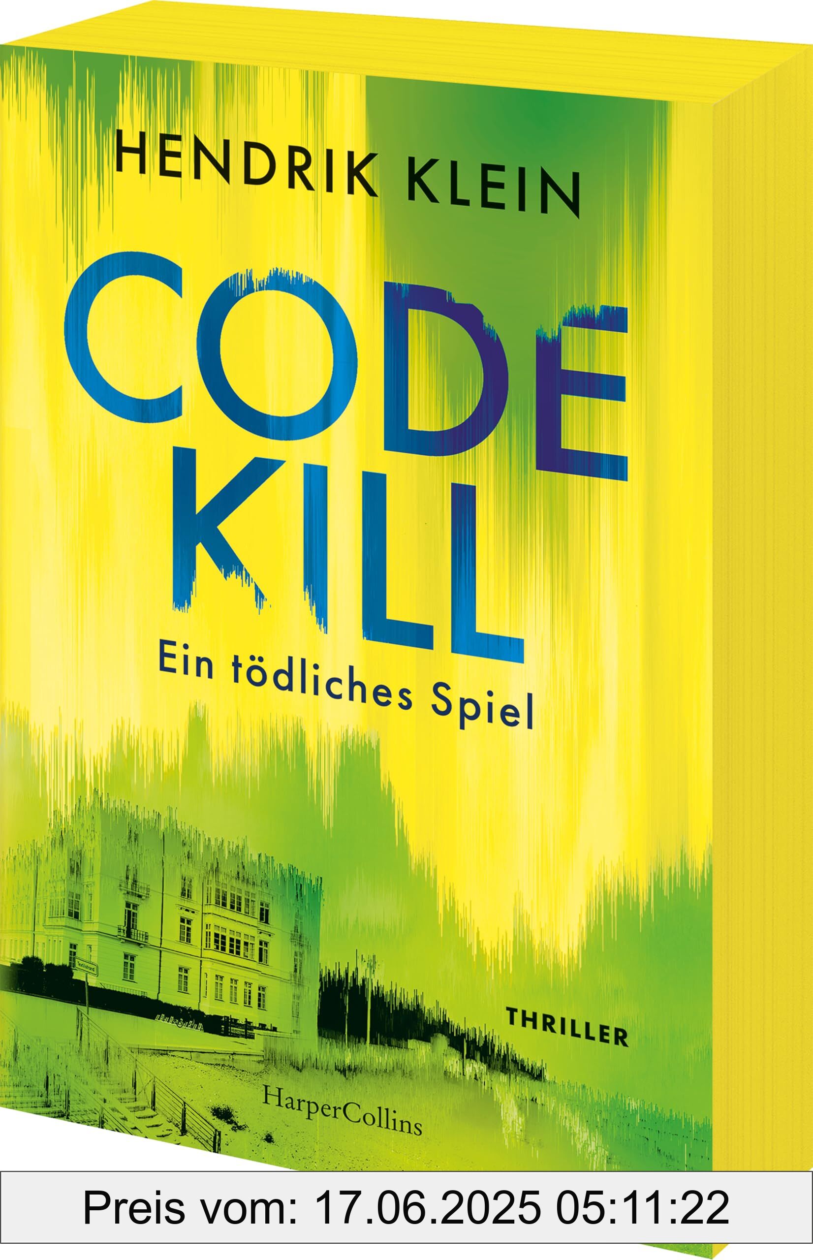 Binding : paperback, Edition : 1., Label : Code Kill – Ein tödliches Spiel : Thriller | Nervenkitzel bis zur letzten Seite | Für Fans von Sebastian Fitzek, Jussi-Adler Olsen und Jan Beck | Erstauflage mit limitiertem Farbschnitt, medium : paperback, numberOfPages : 368, publicationDate : 2025-04-15, languages : german, ISBN : 3365010025