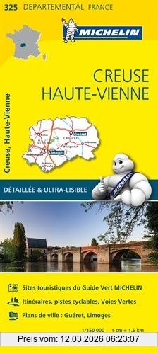 Collectif Michelin Creuse / Haute - Vienne 11325 Carte ' Local ' ( France ) Michelin Kaart