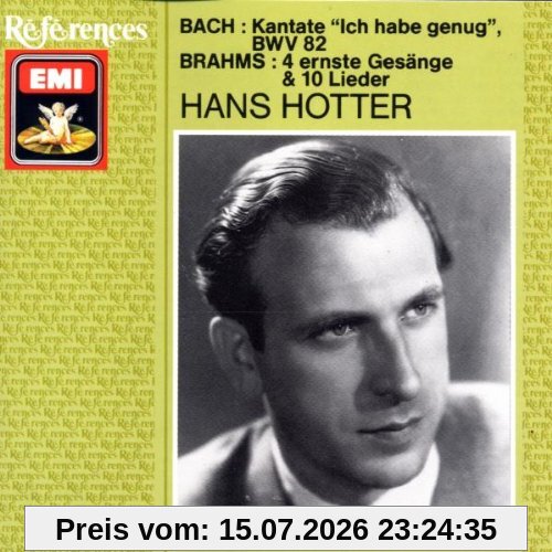 Hans Hotter Hotter Singt Bach Und Brahms