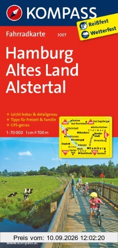 Hamburg - Altes Land - Alstertal: Fahrradkarte. GPS-genau. 1:70000