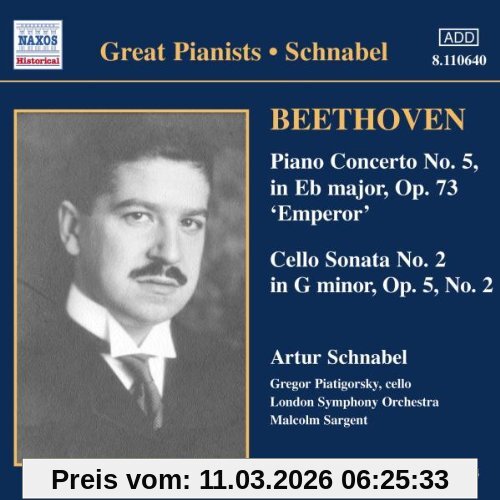 Artur Schnabel Klavierkonzert Nr. 5/Cellosonate Nr. 2